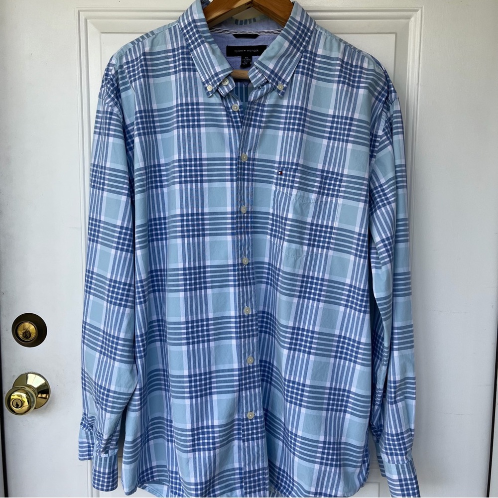 •Tommy Hilfiger• Plaid Button Down Striped Shirt - Size XXL